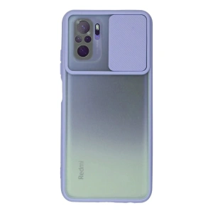 Mey İthalat®   Redmi Note 10 Kılıf Palm Buzlu Kamera Sürgülü Silikon - Lila