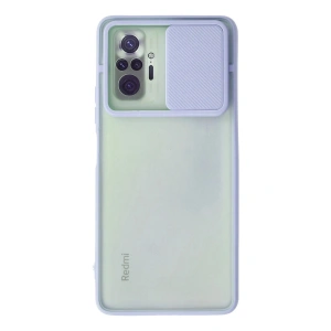 Mey İthalat®   Redmi Note 10 Pro Kılıf Palm Buzlu Kamera Sürgülü Silikon - Lila