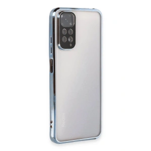 Mey İthalat®   Redmi Note 11 Kılıf  Lensli Silikon - Açık Mavi