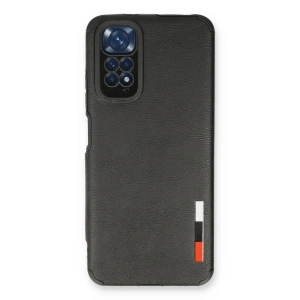 Mey İthalat®   Redmi Note 11 Kılıf Loop Deri Silikon - Siyah