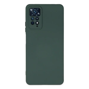 Mey İthalat®   Redmi Note 11 Pro Kılıf Nano içi Kadife Silikon - Koyu Yeşil