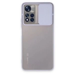 Mey İthalat®   Redmi Note 11T Kılıf Palm Buzlu Kamera Sürgülü Silikon - Lila