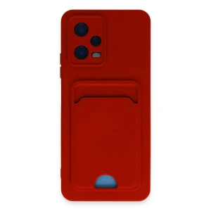 Mey İthalat® Redmi Note 12 4G Kılıf Kelvin Kartvizitli Silikon - Kırmızı