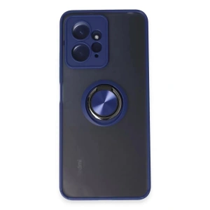 Mey İthalat®   Redmi Note 12 4G Kılıf Montreal Yüzüklü Silikon Kapak - Lacivert