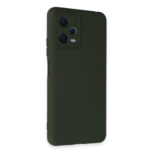 Mey İthalat®   Redmi Note 12 5G Kılıf Nano içi Kadife Silikon - Koyu Yeşil