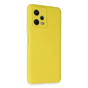 Mey İthalat®   Redmi Note 12 5G Kılıf Nano içi Kadife Silikon - Sarı