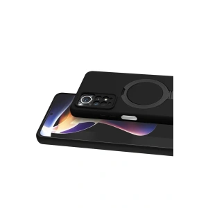 Mey İthalat®   Redmi Note 12 Pro 4G Regal Magsafe Standlı Kapak - Siyah