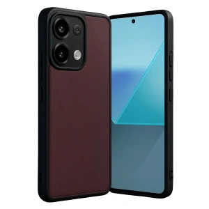 Mey İthalat®   Redmi Note 13 4G Kılıf Aras Deri Kapak - Bordo