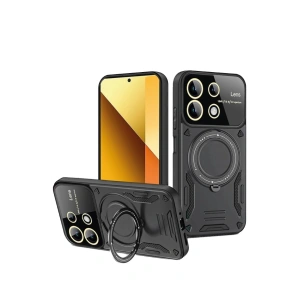 Mey İthalat®   Redmi Note 13 4G Kılıf Joy Lens Standlı Kapak - Siyah