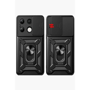 Mey İthalat®   Redmi Note 13 4G Kılıf Pars Lens Yüzüklü Silikon - Yeşil