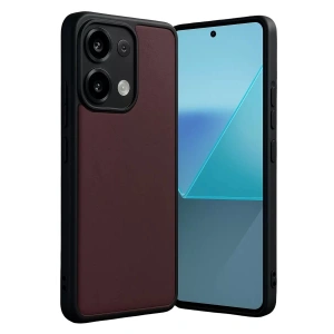 Mey İthalat®   Redmi Note 13 Pro 4G Kılıf Aras Deri Kapak - Bordo