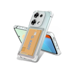 Mey İthalat®   Redmi Note 13 Pro 4G Kılıf Kart Şeffaf Silikon - Şeffaf