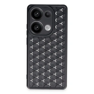 Mey İthalat®   Redmi Note 13 Pro 4G Kılıf Petek Silikon Kapak - Siyah