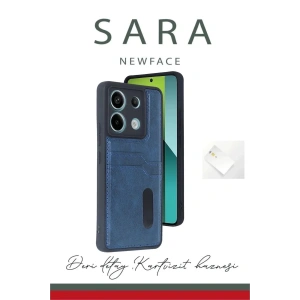 Mey İthalat®   Redmi Note 13 Pro 4G Kılıf Sara Kartvizitli Deri Kılıf - Taba