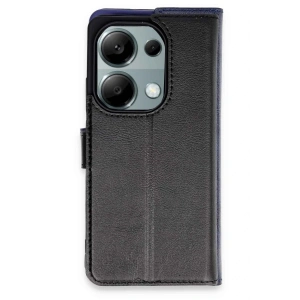 Mey İthalat®   Redmi Note 13 Pro 4G Kılıf Trend S Plus Kapaklı Kılıf - Siyah