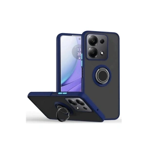 Mey İthalat®   Redmi Note 13 Pro 4G Montreal Yüzüklü Silikon Kapak - Lacivert