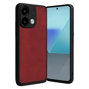 Mey İthalat®   Redmi Note 13 Pro 5G Kılıf Aras Deri Kapak - Kırmızı