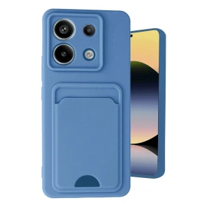 Mey İthalat®   Redmi Note 13 Pro 5G Kılıf Kelvin Kartvizitli Silikon - Mavi