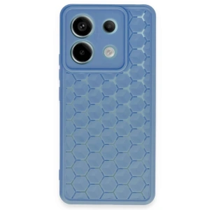 Mey İthalat®   Redmi Note 13 Pro 5G Kılıf Petek Silikon Kapak - Mavi