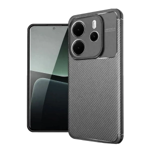 Mey İthalat®   Redmi Note 14 4G Kılıf Auto Focus Karbon Kapak - Gri