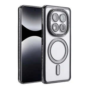 Mey İthalat®   Redmi Note 14 Pro 4G Joke Simli Magneticsafe Kılıf - Siyah