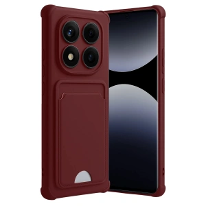 Mey İthalat®   Redmi Note 14 Pro 4G Kelvin Kartvizitli Silikon - Bordo