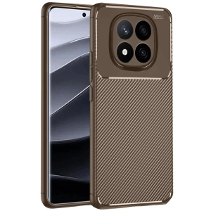 Mey İthalat®   Redmi Note 14 Pro 4G Kılıf Auto Focus Karbon Kapak - Kahverengi
