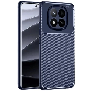 Mey İthalat®   Redmi Note 14 Pro 4G Kılıf Auto Focus Karbon Kapak - Lacivert