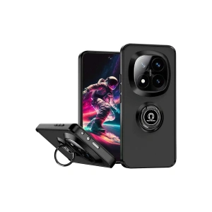 Mey İthalat®   Redmi Note 14 Pro 4G Kılıf Montreal Yüzüklü Silikon Kapak - Siyah