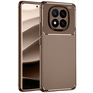 Mey İthalat®   Redmi Note 14 Pro 5G Kılıf Auto Focus Karbon Kapak - Kahverengi