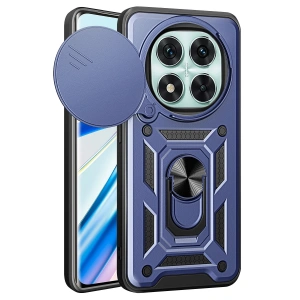 Mey İthalat®   Redmi Note 14 Pro 5G Kılıf Pars Lens Yüzüklü Silikon - Lacivert