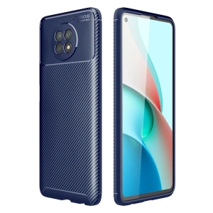 Mey İthalat®   Redmi Note 9 5G Kılıf Auto Focus Karbon Kapak - Lacivert