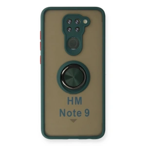 Mey İthalat®   Redmi Note 9 Kılıf Montreal Yüzüklü Silikon Kapak - Yeşil