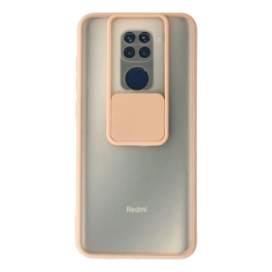 Mey İthalat®   Redmi Note 9 Kılıf Palm Buzlu Kamera Sürgülü Silikon - Pembe
