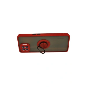 Mey İthalat®   Reno 4 Lite Kılıf Montreal Yüzüklü Silikon Kapak - Kırmızı