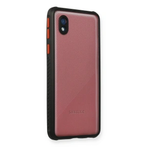 Mey İthalat®  Samsung Galaxy A01 Core Kılıf Miami Şeffaf Silikon - Siyah