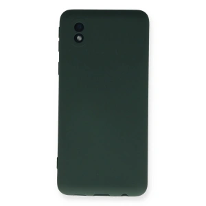 Mey İthalat®  Samsung Galaxy A01 Core Kılıf Nano içi Kadife Silikon - Koyu Yeşil