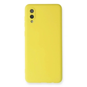 Mey İthalat®  Samsung Galaxy A02 Kılıf Nano içi Kadife Silikon - Sarı