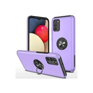 Mey İthalat®  Samsung Galaxy A02S Kılıf Elit Yüzüklü Kapak - Mor