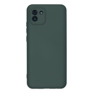 Mey İthalat®  Samsung Galaxy A03 Kılıf Nano içi Kadife Silikon - Koyu Yeşil