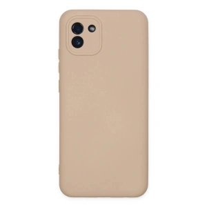 Mey İthalat®  Samsung Galaxy A03 Kılıf Nano içi Kadife Silikon - Pudra