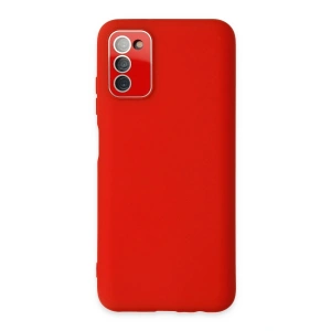 Mey İthalat®  Samsung Galaxy A03S Kılıf Lansman Glass Kapak - Kırmızı