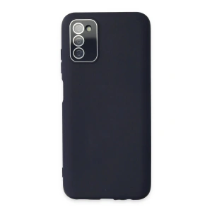 Mey İthalat®  Samsung Galaxy A03S Kılıf Lansman Glass Kapak - Lacivert