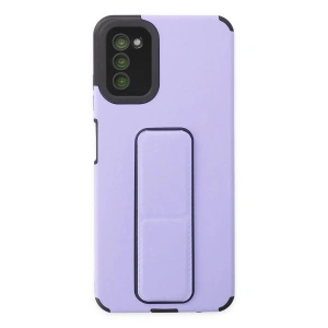 Mey İthalat®  Samsung Galaxy A03S Kılıf Mega Standlı Silikon - Lila