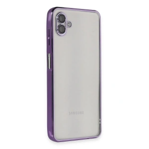 Mey İthalat®  Samsung Galaxy A04 Kılıf  Lensli Silikon - Mor