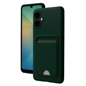 Mey İthalat®  Samsung Galaxy A06 Kılıf Kelvin Kartvizitli Silikon - Koyu Yeşil