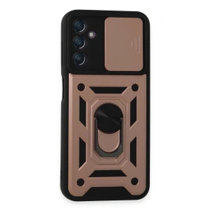 Mey İthalat®  Samsung Galaxy A14 4G Kılıf Pars Lens Yüzüklü Silikon - Rose Gold