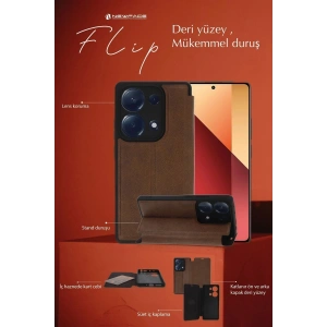 Mey İthalat®  Samsung Galaxy A15 4G Kılıf Flip Cover - Taba