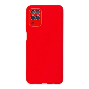 Mey İthalat®  Samsung Galaxy A22 Kılıf Lansman Glass Kapak - Kırmızı