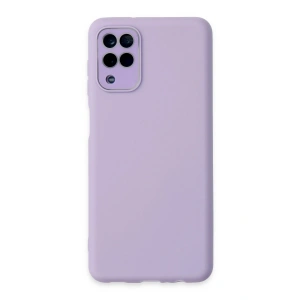 Mey İthalat®  Samsung Galaxy A22 Kılıf Lansman Glass Kapak - Lila